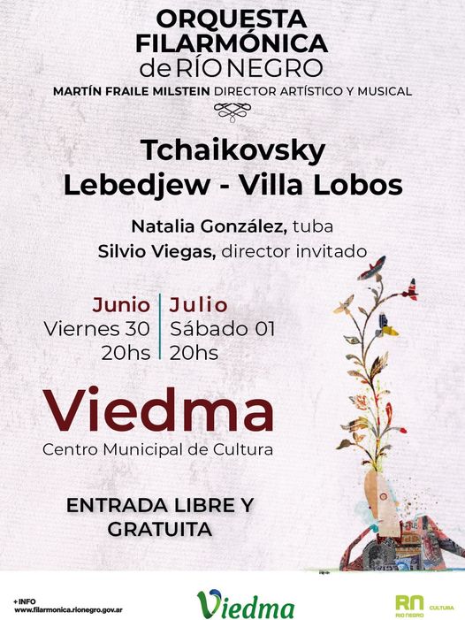 La Filarmónica presenta “Tchaikovsky – Lebedjew-Villa-Lobos” en el Centro Municipal de Cultura