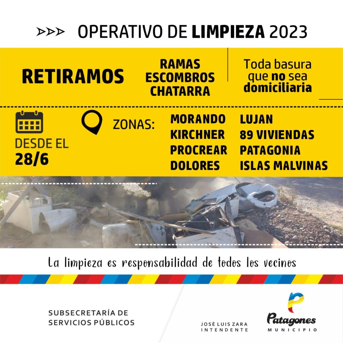 Nuevo Operativo de limpieza barrial en Carmen de Patagones