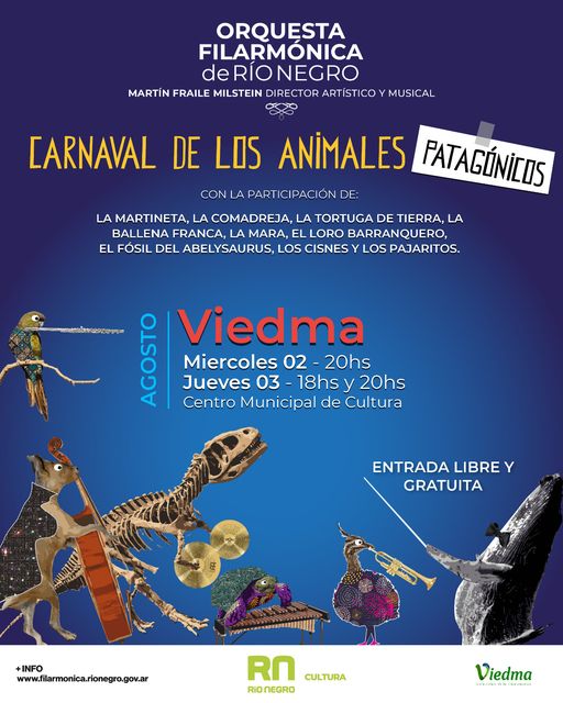 CON TÍTERES GIGANTES, LA FILARMÓNICA PRESENTA UN CARNAVAL DE ANIMALES PATAGÓNICOS