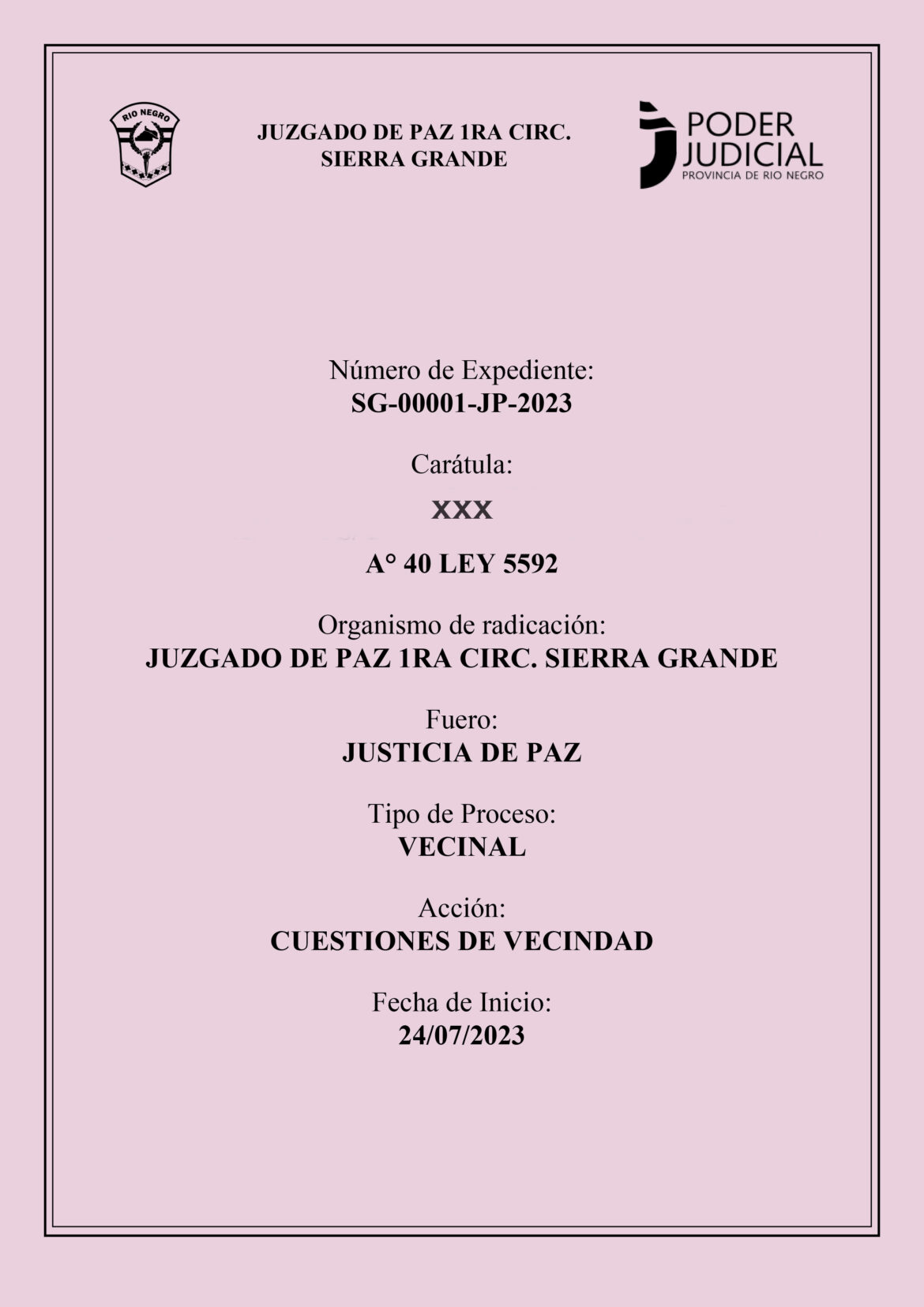 El juzgado de Paz de Sierra Grande generó el primer expediente digital