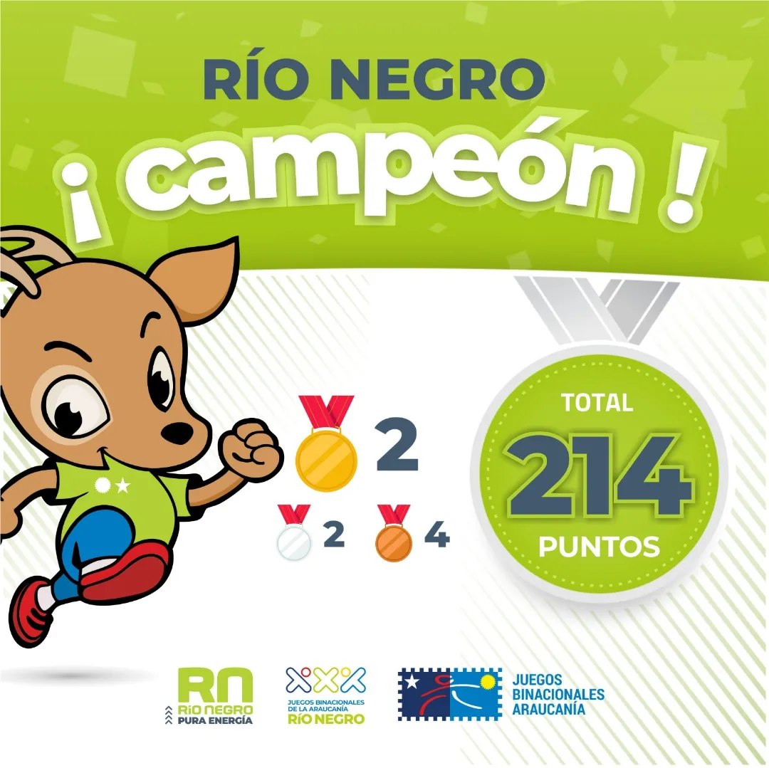 Río Negro tetracampeón de los Juegos de la Araucanía 2023!