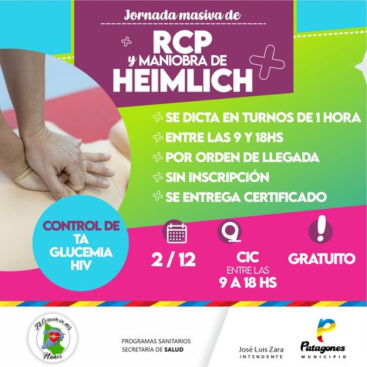 Jornada masiva de capacitación en RCP y maniobra de Heimlich