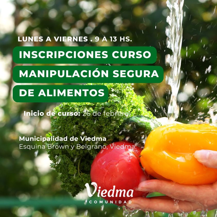 INSCRIPCIONES ABIERTAS PARA CURSOS DE MANIPULACIÓN SEGURA DE ALIMENTOS