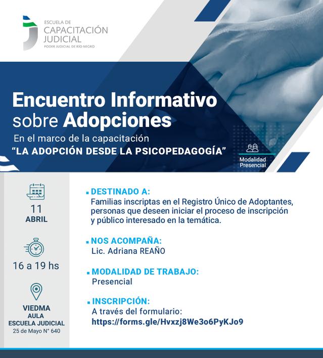 Hoy habrá una charla para personas interesadas en adoptar