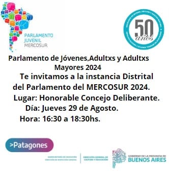 Jornada de debate: Parlamento Juvenil del Mercosur en Patagones