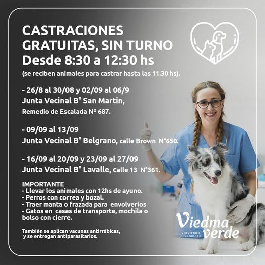 Nuevo Cronograma Castraciones gratuitas