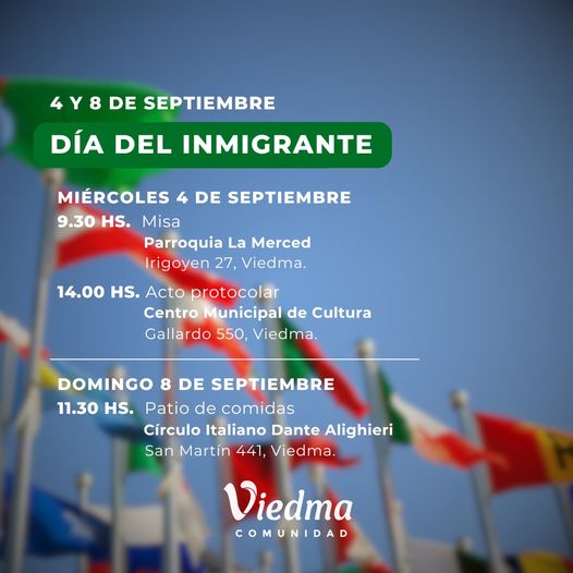 VIEDMA CELEBRA EL DÍA DE LOS INMIGRANTES CON ACTO PROTOCOLAR Y PATIO DE COMIDAS