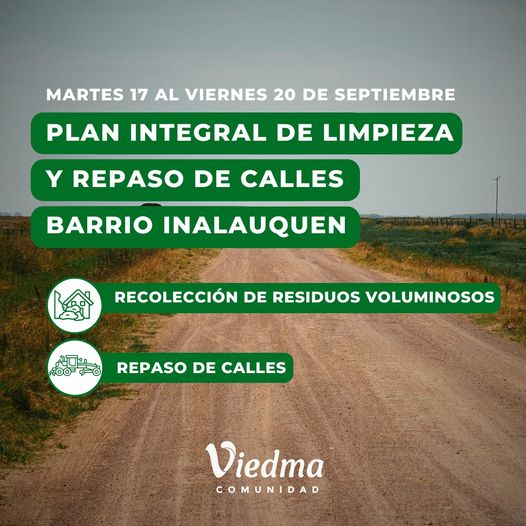 PLAN INTEGRAL DE LIMPIEZA EN BARRIO INALAUQUEN