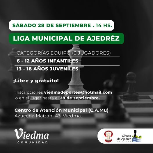 CON PARTIDOS POR EQUIPO ESTE FINDE SE LLEVARÁ A CABO OTRO ENCUENTRO DE LA LIGA MUNICIPAL DE AJEDREZ