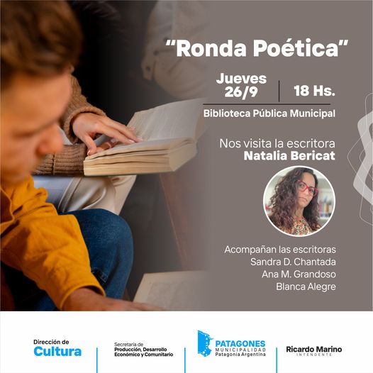 “RONDA POÉTICA”, CON LA PARTICIPACIÓN DE LA ESCRITORA NATALIA BERICAT