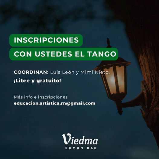 INSCRIPCIONES ABIERTAS PARA EL TALLER “CON USTEDES EL TANGO”