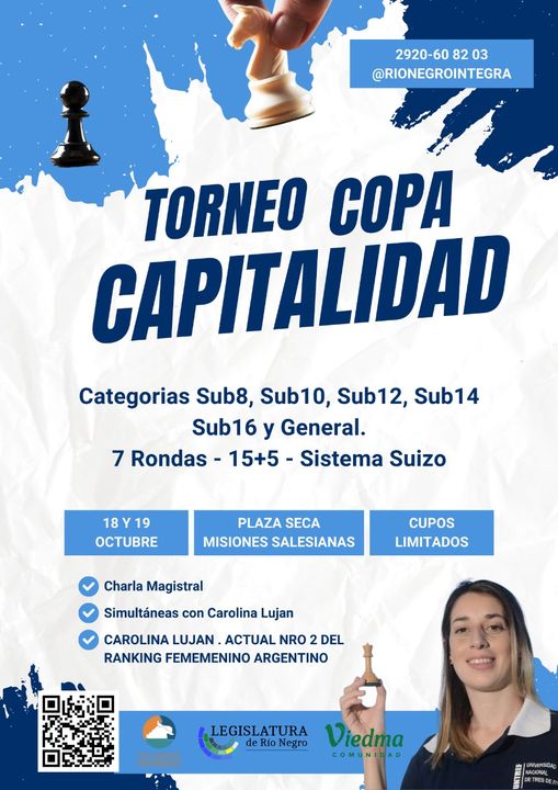 Viedma se prepara para celebrar el Día de la Capitalidad con importantes actividades ajedrecísticas