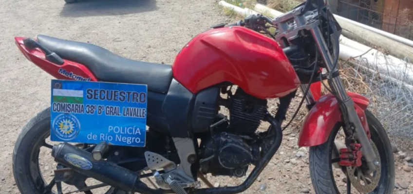 Policía recuperó una motocicleta robada en Viedma