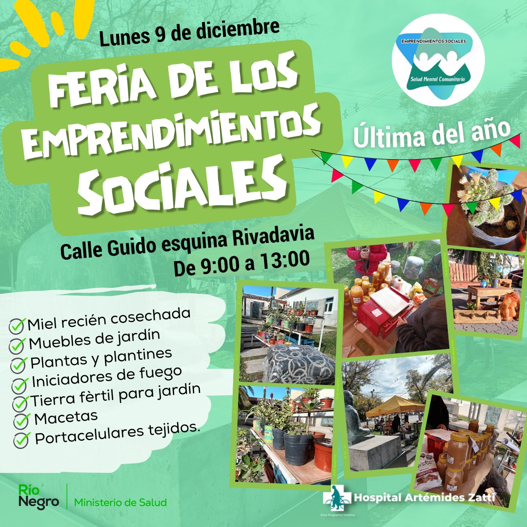 Este lunes: FERIA DE LOS EMPRENDIMIENTOS SOCIALES