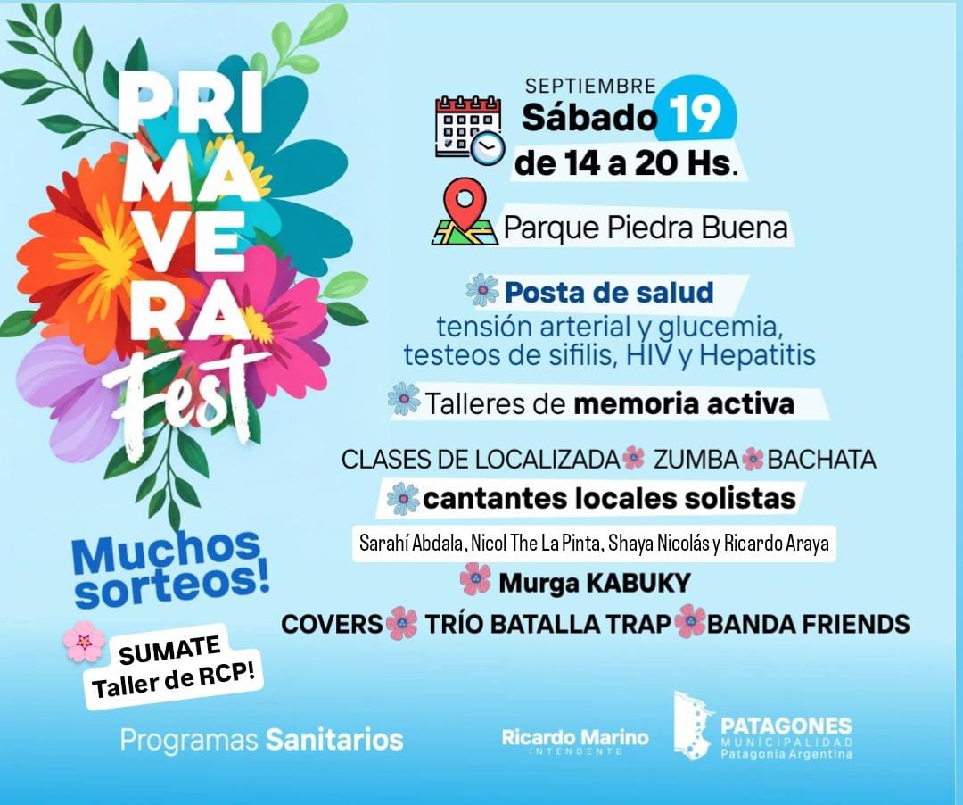 🌸 ¡LLEGA LA PRIMAVERA FEST A PATAGONES! 🌼🎶
