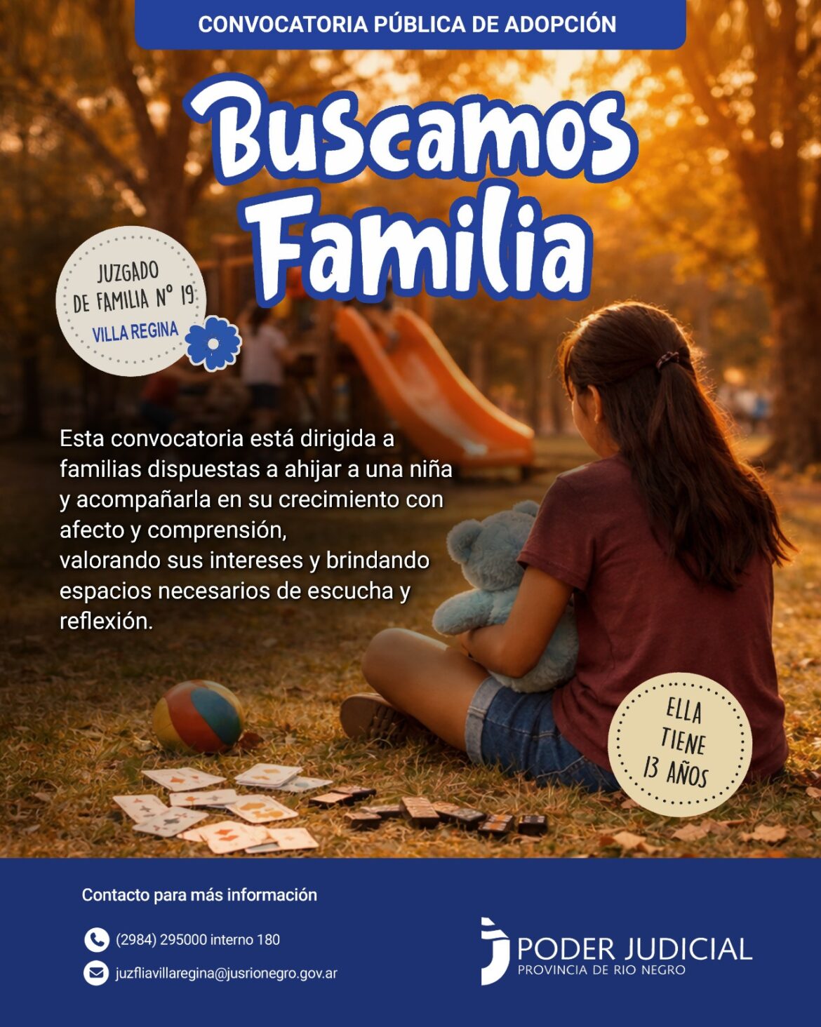 Continúan la convocatoria a familias de todo el país para adoptar a una niña de 13 años